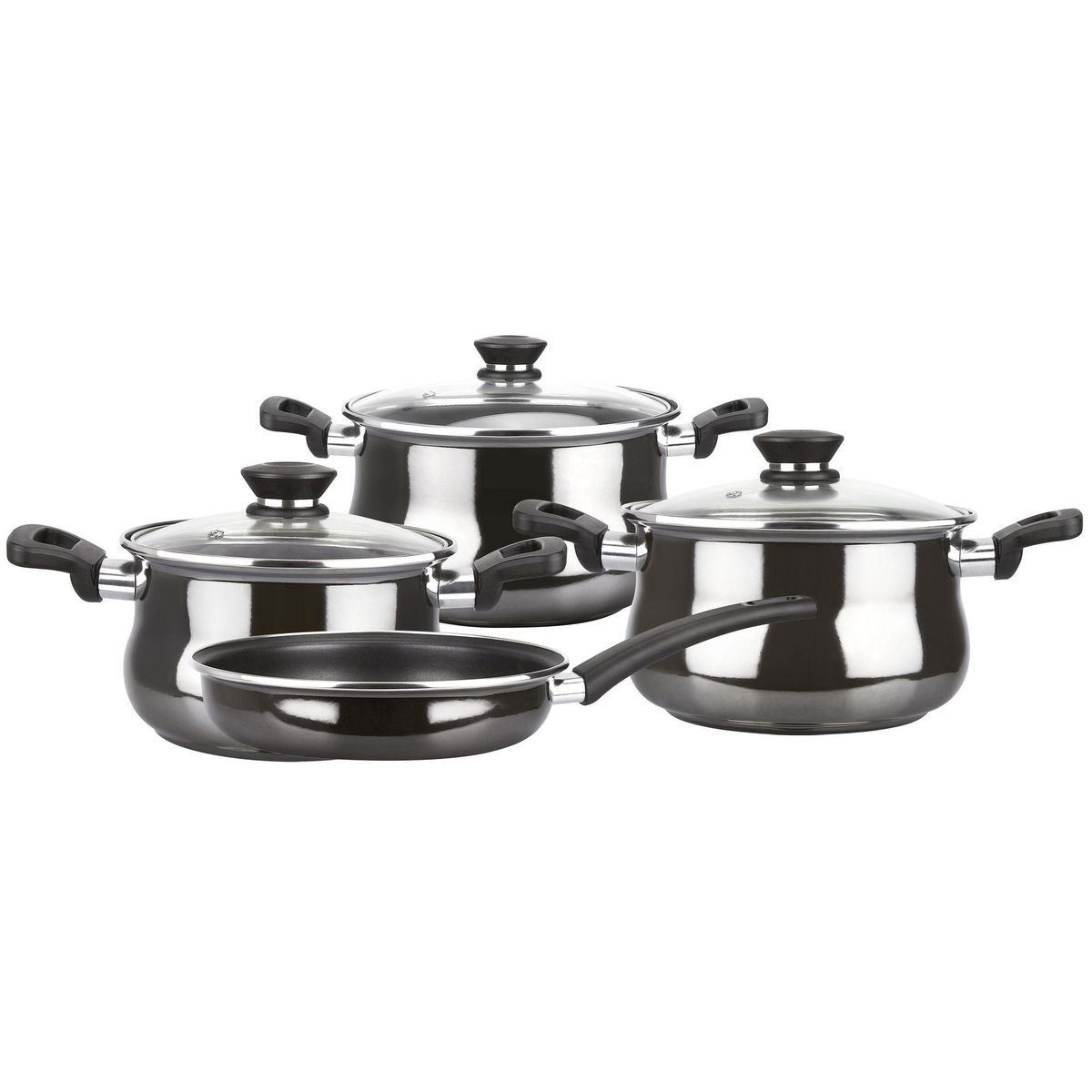 MAGEFESA - Batería de Cocina 7 Piezas Acero inoxidable Zafiro Plateado