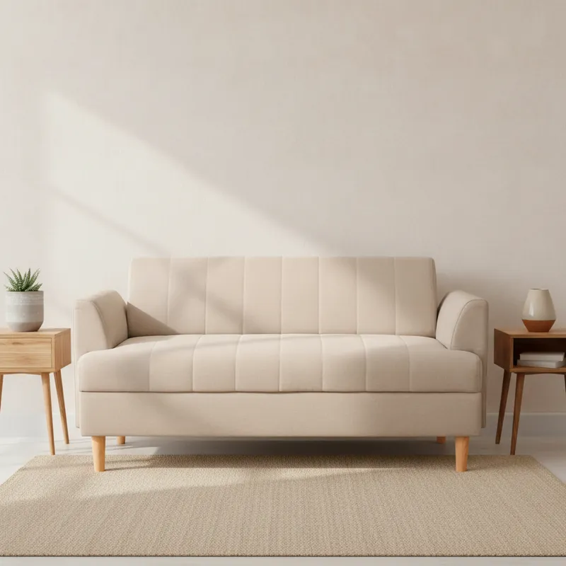 JUST HOME COLLECTION - Sofá 2 cuerpos Tela 145x71x77 cm Beige