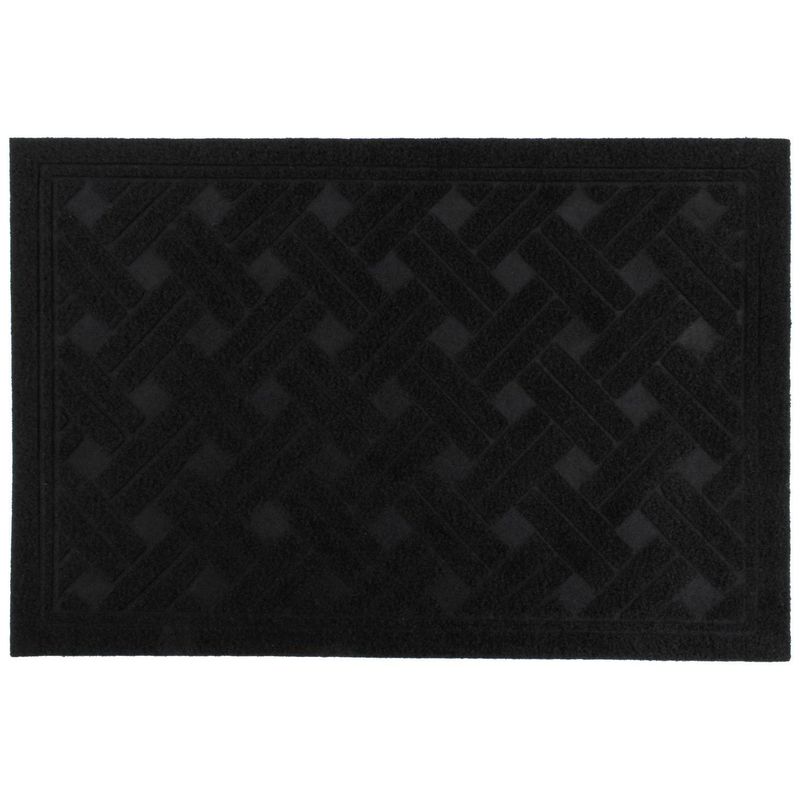 CASA BONITA - Limpiapiés Texture Negro 38x57 cm Polipropileno Negro