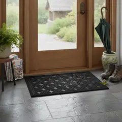 CASA BONITA - Limpiapies Texture Negro 38x57 cm Polipropileno Negro