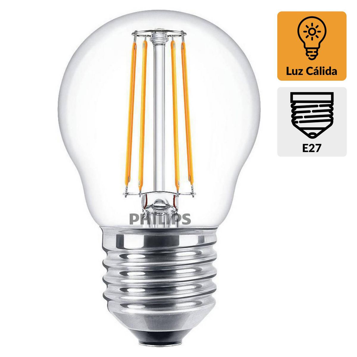 PHILIPS -  4.3 W 470 lm Luz Cálida