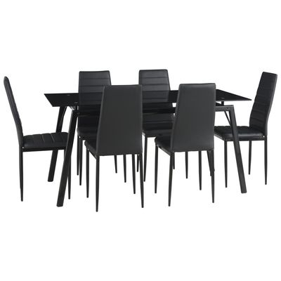 Imagen 2 del producto Juego de Comedor Dartagnan 6 Sillas Mesa Rectangular 78x78x160 cm Negro