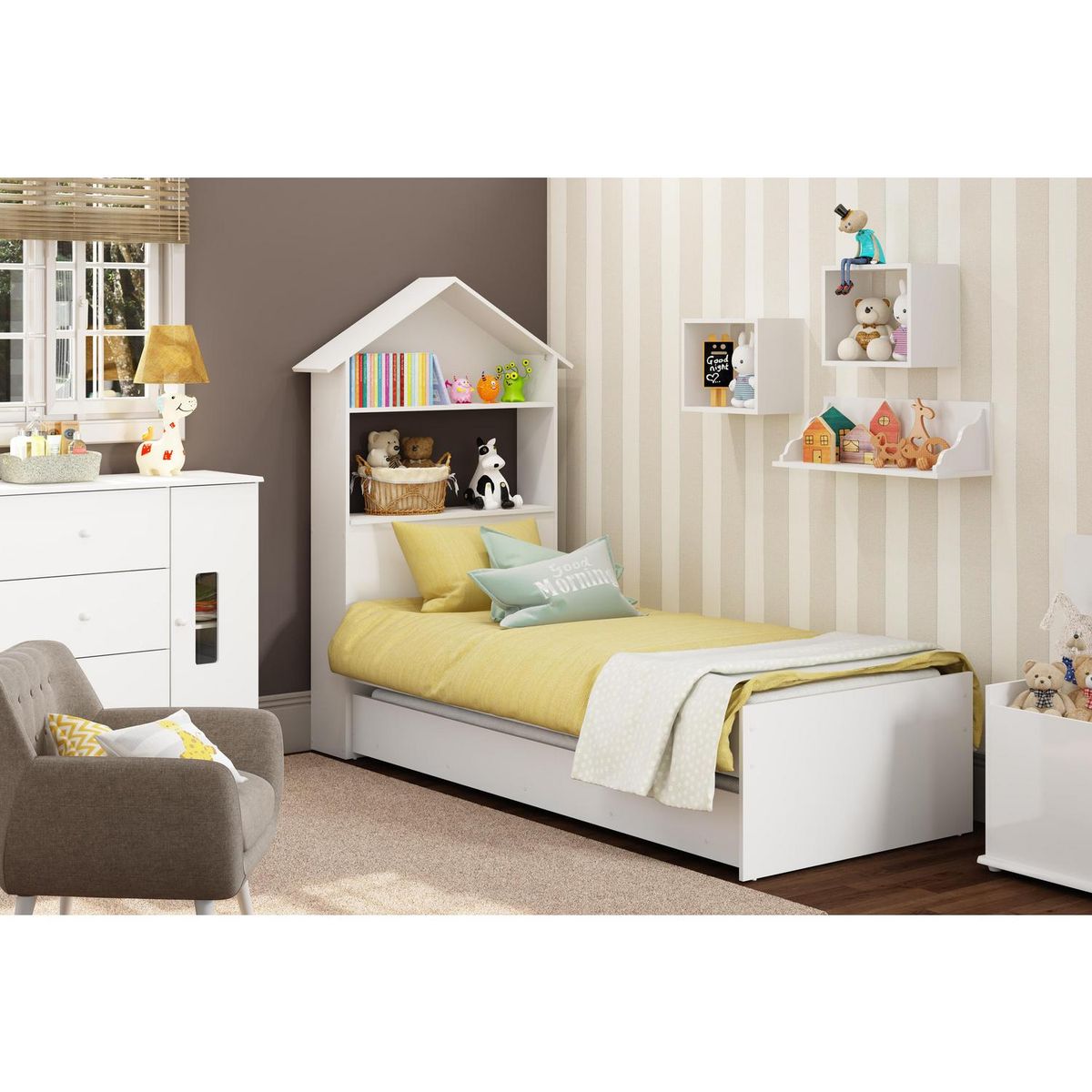 Cama Infantil Nido Estante Blanco, marca KIDSCOOL - Foto 2