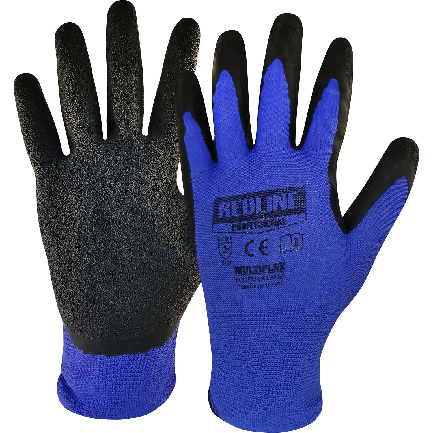 REDLINE - Guantes Pack 4 Pares Multiuso de Látex Talla única Negro
