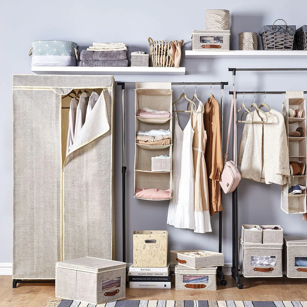 JUST HOME COLLECTION - Clóset Portátil 45x160x75 cm Café