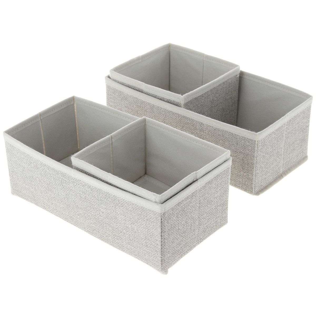 JUST HOME COLLECTION - Set 4 Organizadores 14x14x0.1 cm Beige