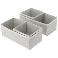 Set 4 Organizadores 14x14x0.1 cm Beige