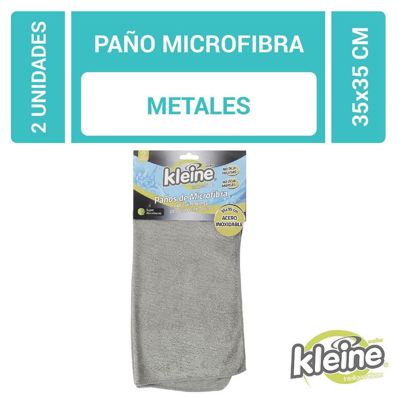 KLEINE WOLKE - Set de 2 paños de microfibra para metales 35x35 cm