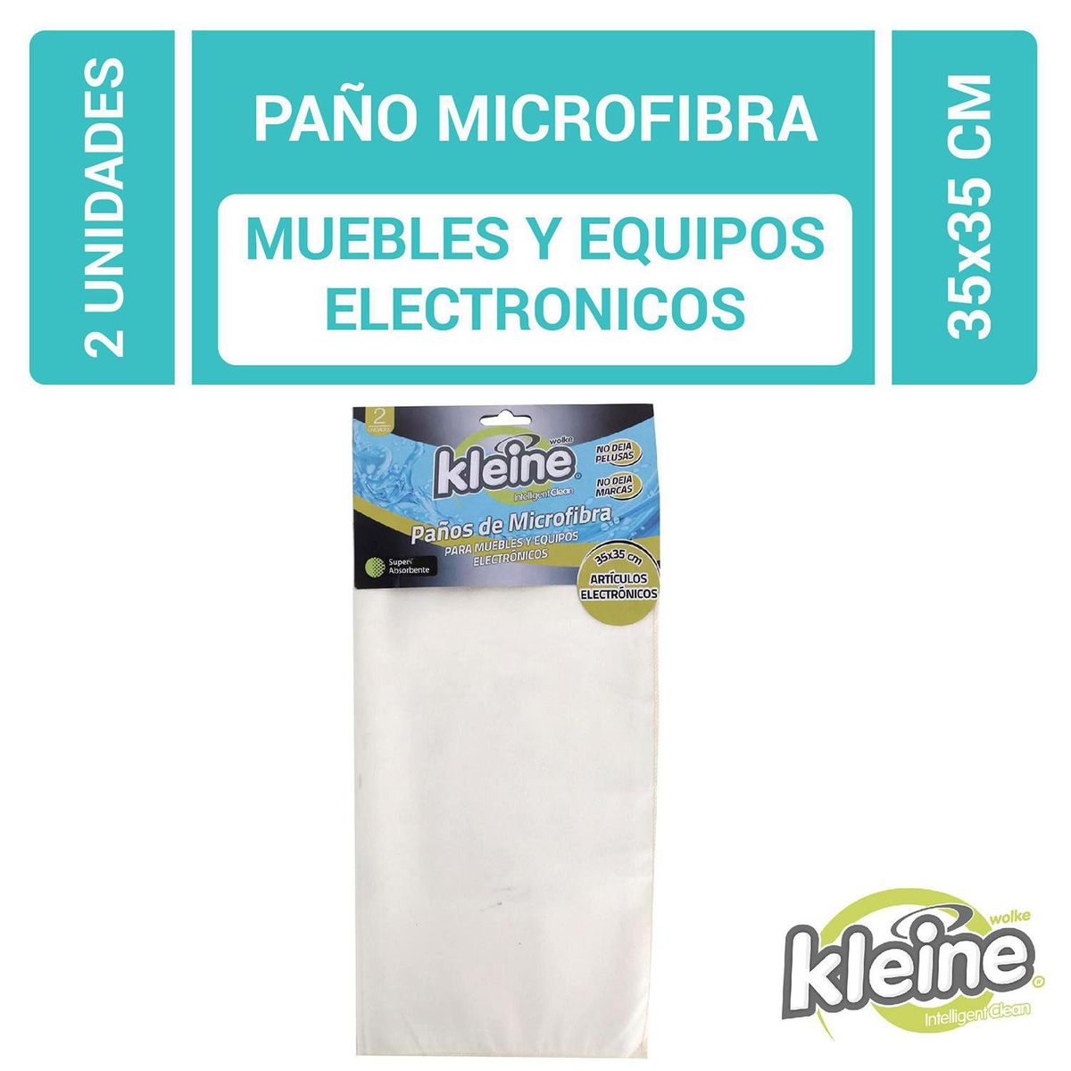 KLEINE WOLKE - Set de 2 paños de microfibra para muebles 35x35 cm
