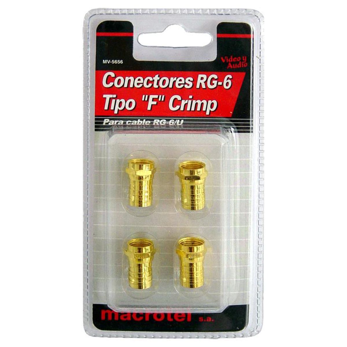 TCOM - Conector crimpeo F RG-6 4 unidades