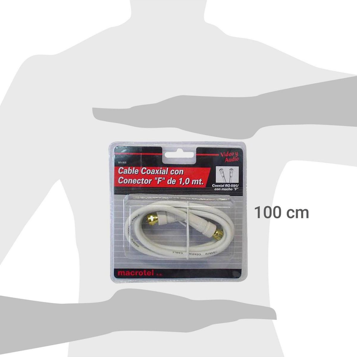 TCOM - Cable coaxial RG-59 blanco 1 metro