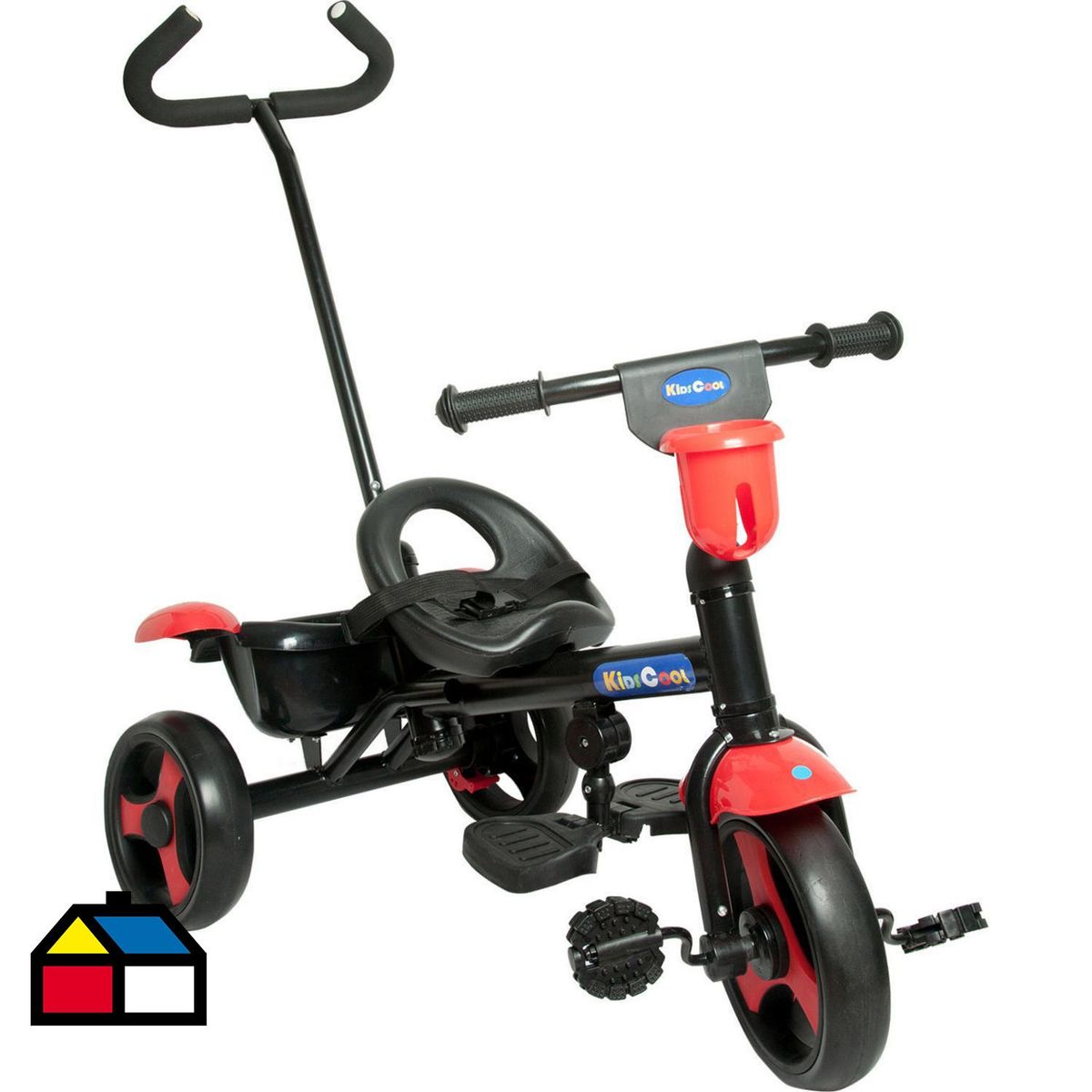 KIDSCOOL - Triciclo con Manilla Rojo Desde 2 años