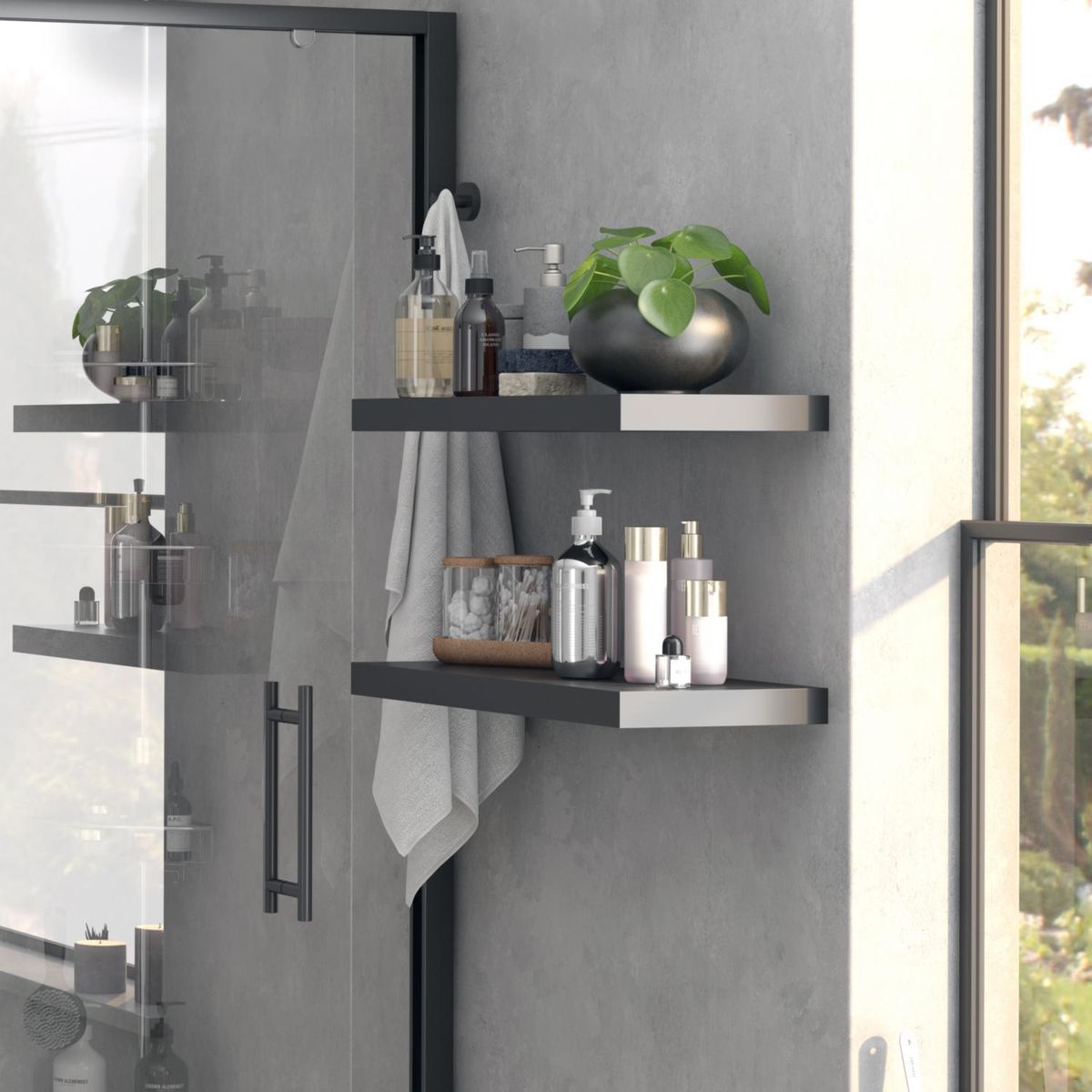 Repisa Melamina 1 Nivel(es) 60x25x3.8 cm Negro, marca JUST HOME COLLECTION - Foto Principal