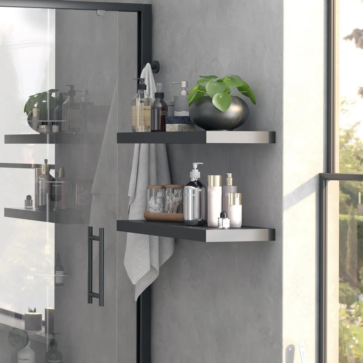 JUST HOME COLLECTION - Repisa Melamina 1 Nivel(es) 80x3.8x25 cm Negro