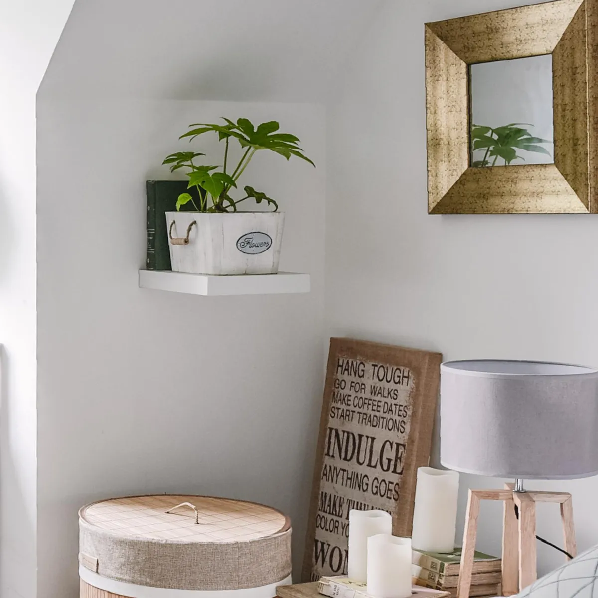 JUST HOME COLLECTION - Repisa Melamina 1 Nivel(es) 25x25x3.8 cm Blanco