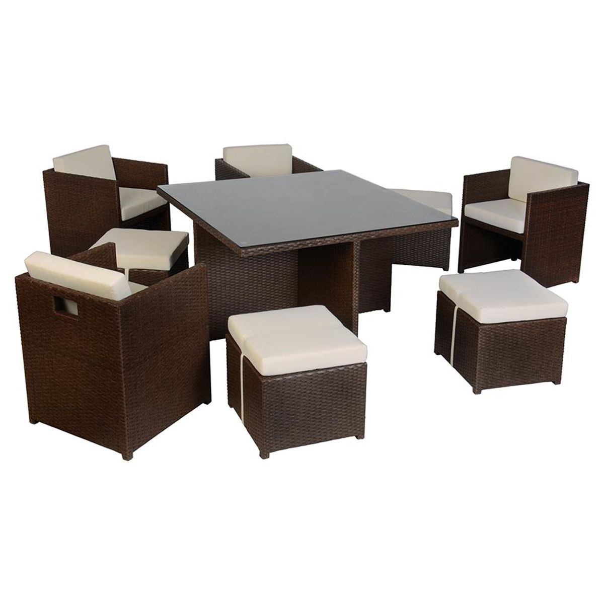 GRUPO LINK - Juego de Comedor de Terraza Fuy 8 Personas Petroleo