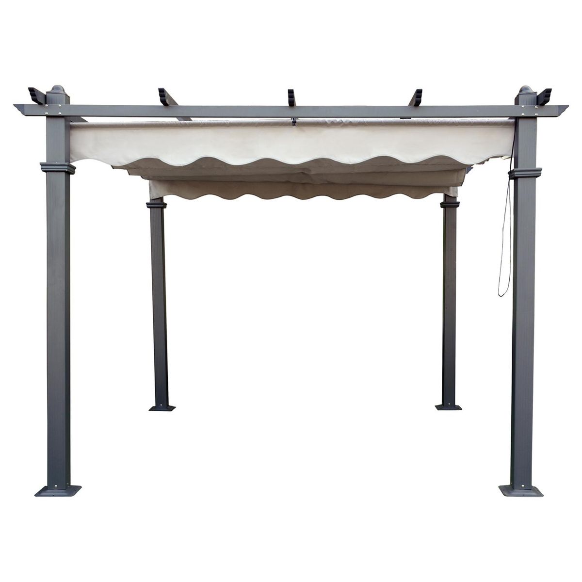 GRUPO LINK - Toldo Pérgola Gris Poliéster 300x400x220 cm