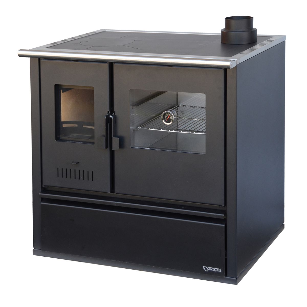 YUNQUE - Cocina a Leña 4 Platos Negra Austral