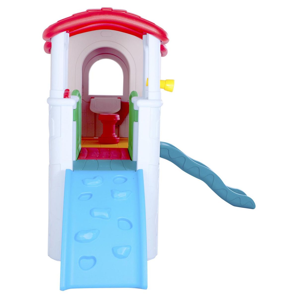 KIDSCOOL - Casa de Juego Puente y Resbalín 308x308x170 cm blanco