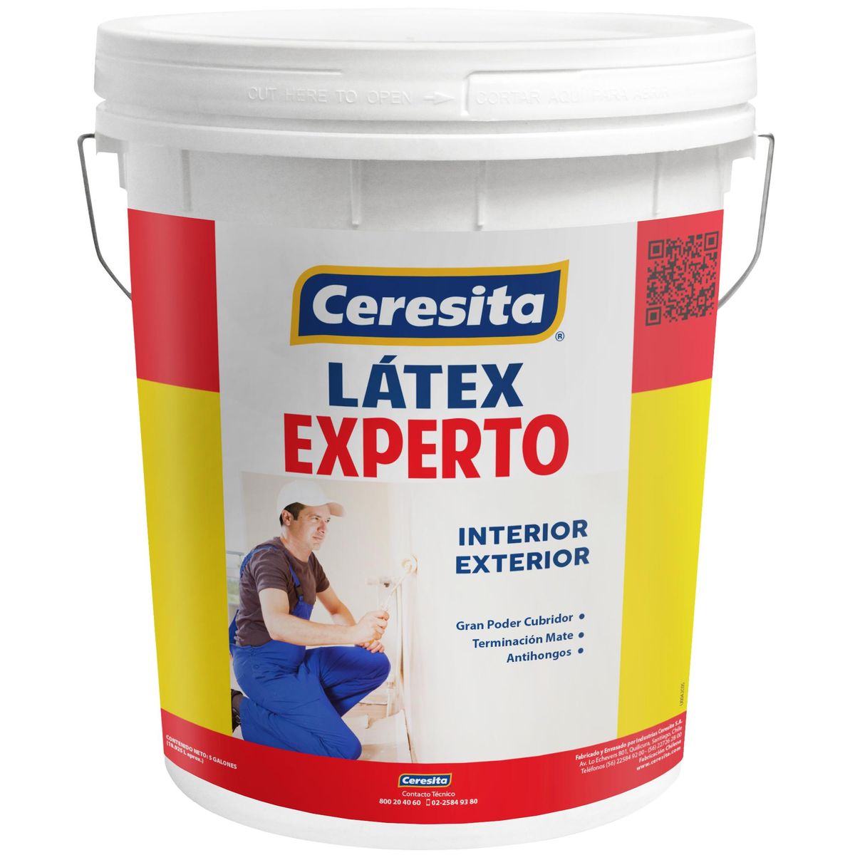 CERESITA - Pintura Látex Acrílico Tineta 4 galón(es) Mate Blanco