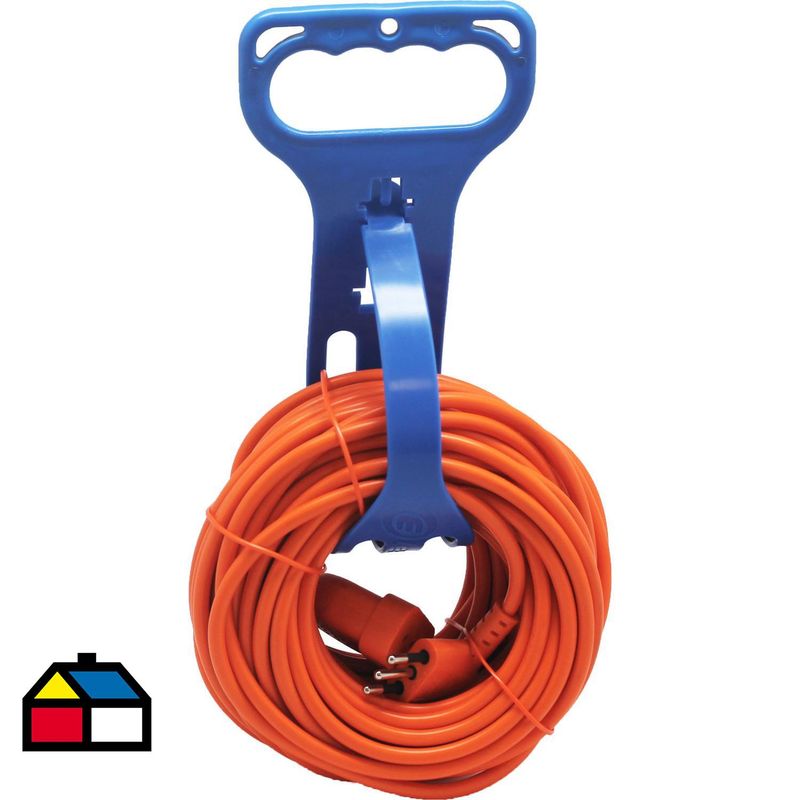 HALUX - Extensión Eléctrica/Organizador 1 Toma(s) 18 m Naranjo