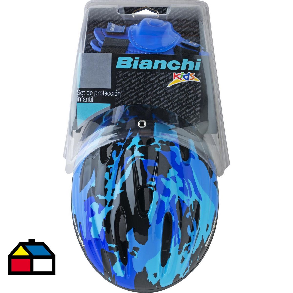 Kit De Casco + Protecciones Para Bicicleta, marca BIANCHI - Foto Principal