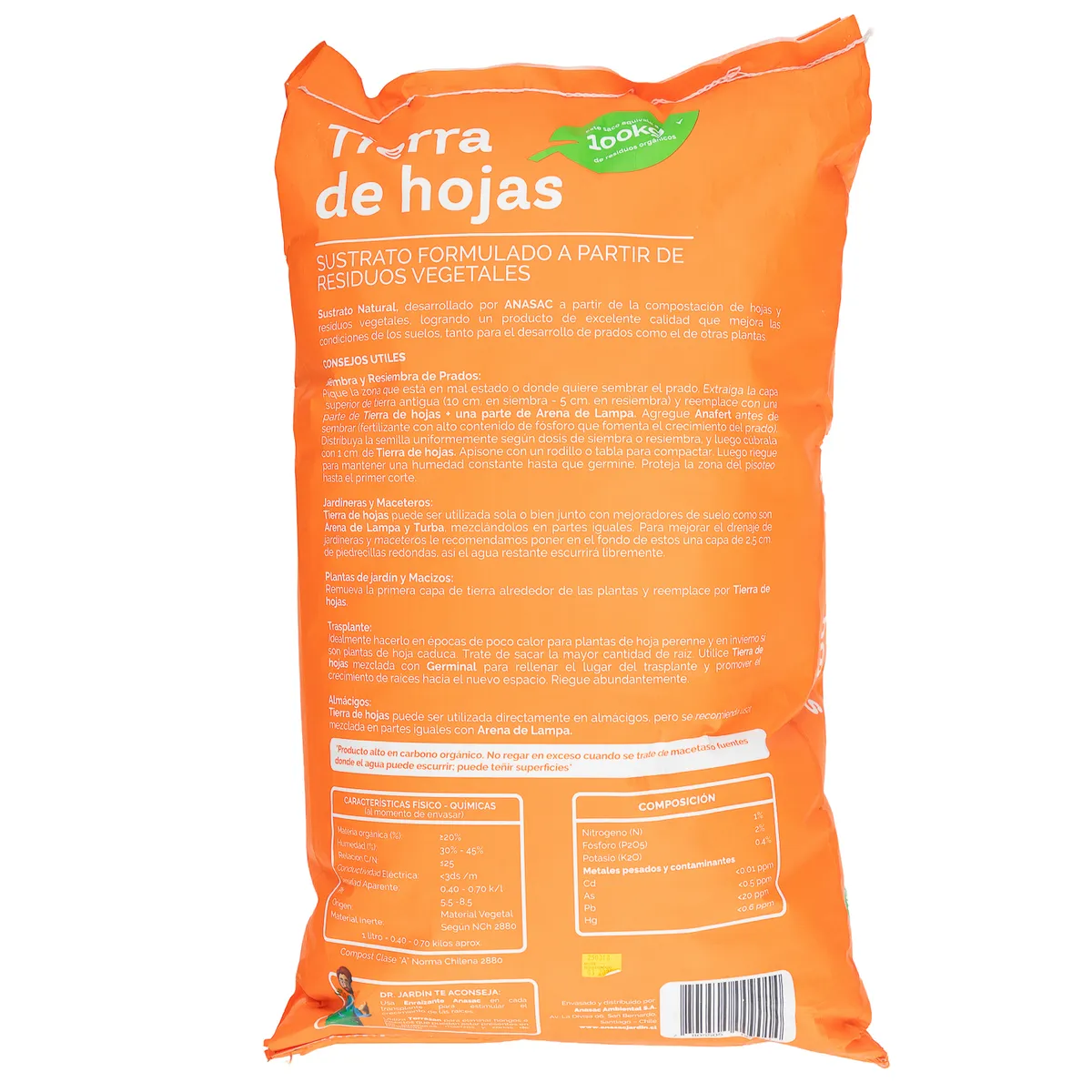 ANASAC - Tierra de Hoja para Jardín 40 litros saco
