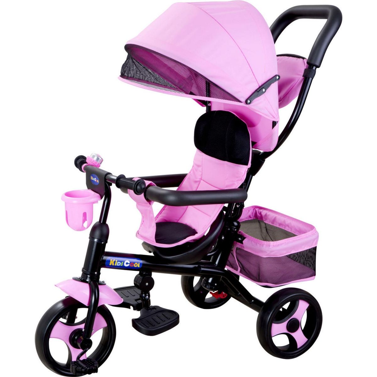 KIDSCOOL - Triciclo 4 Funciones Rosado Desde 1 año