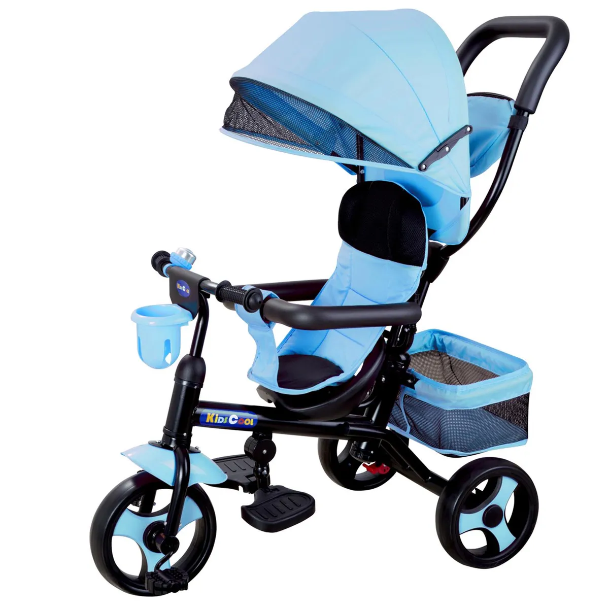 KIDSCOOL - Triciclo 4 Funciones Azul Desde 1 año