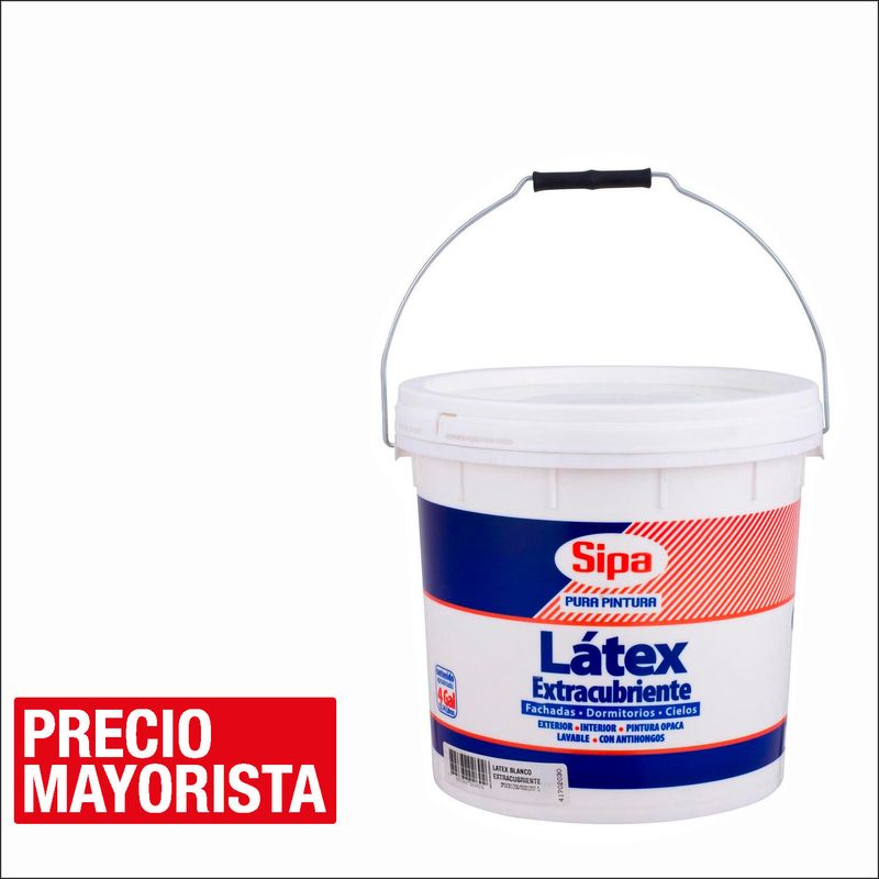 SIPA - Pintura Látex Extracubriente Mate 4 galón(es) Blanco