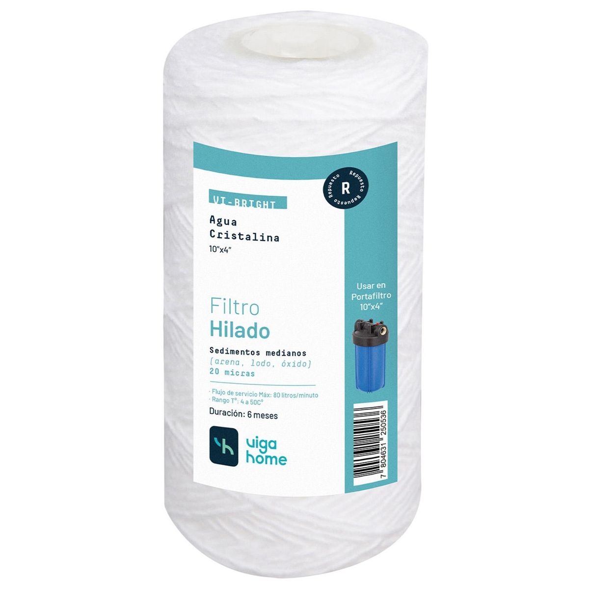 VIGAHOME - Filtro hilado 20 micras 10x4