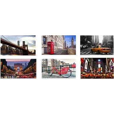 Canvas ciudades 40x70 cm diseo colores surtidos