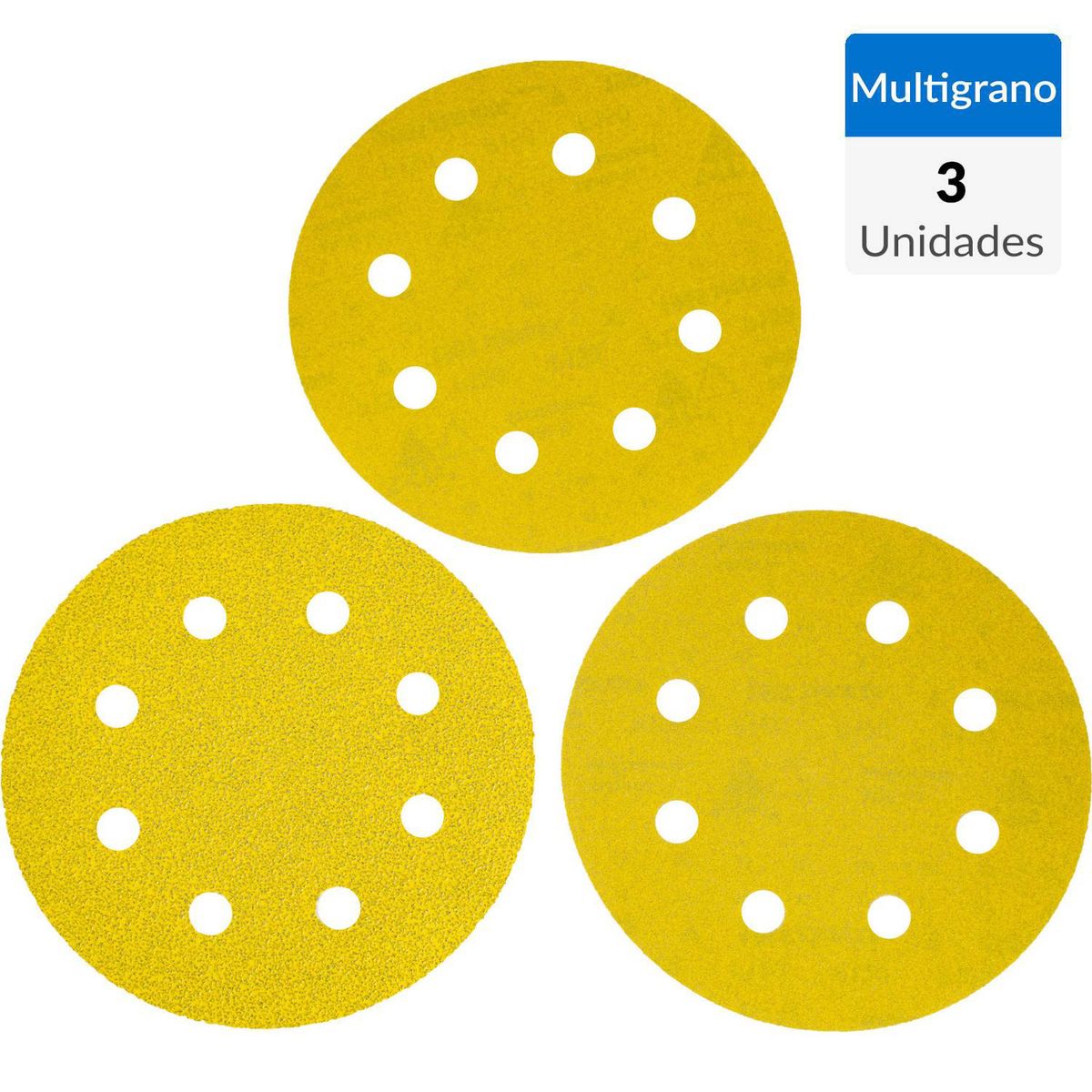 BAUKER - Set de discos lija 7" 3 unidades