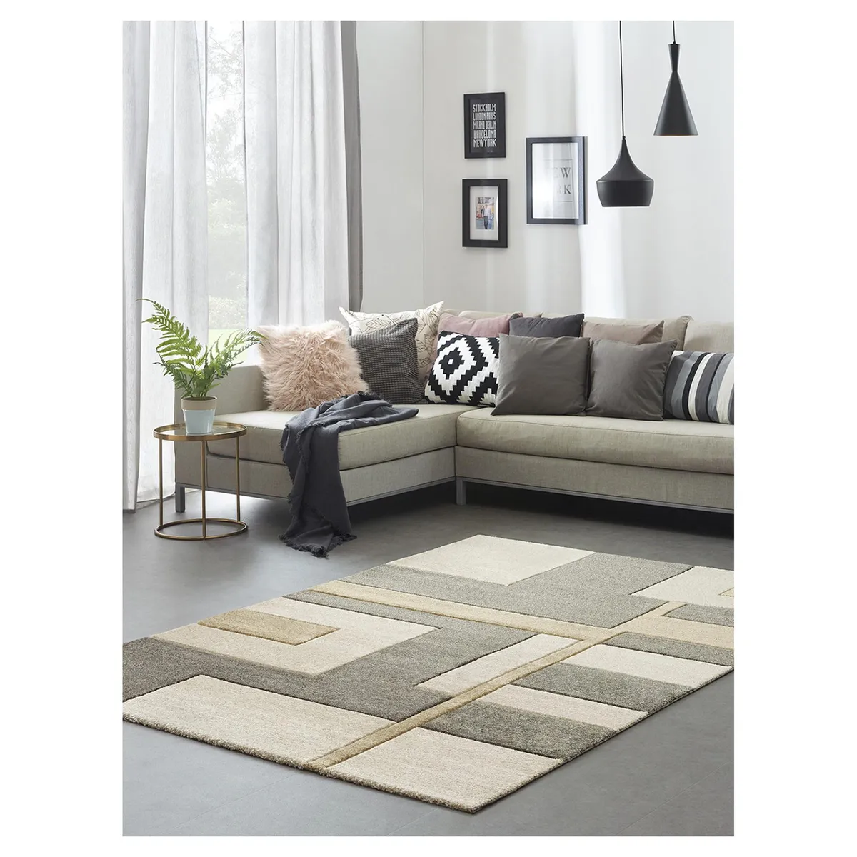 JUST HOME COLLECTION - Alfombra Shuffle 160x230 cm Polipropileno Gris