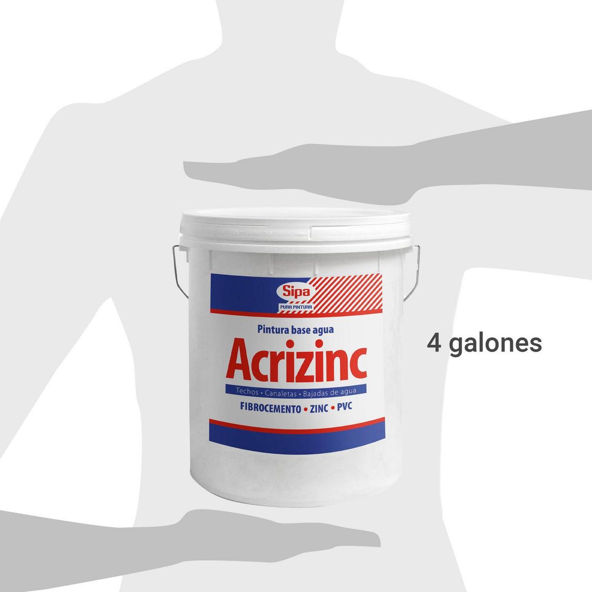 SIPA - Esmalte al agua Acrizinc base 4 gl