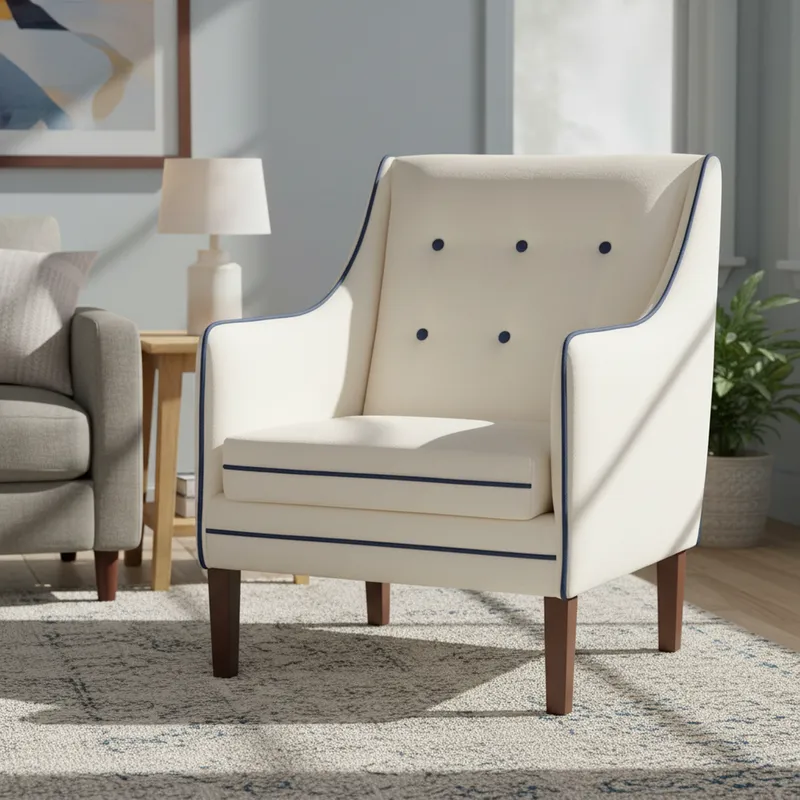 NUEVALINEA - Sitial Lino jean Blanco 92x76x71 cm