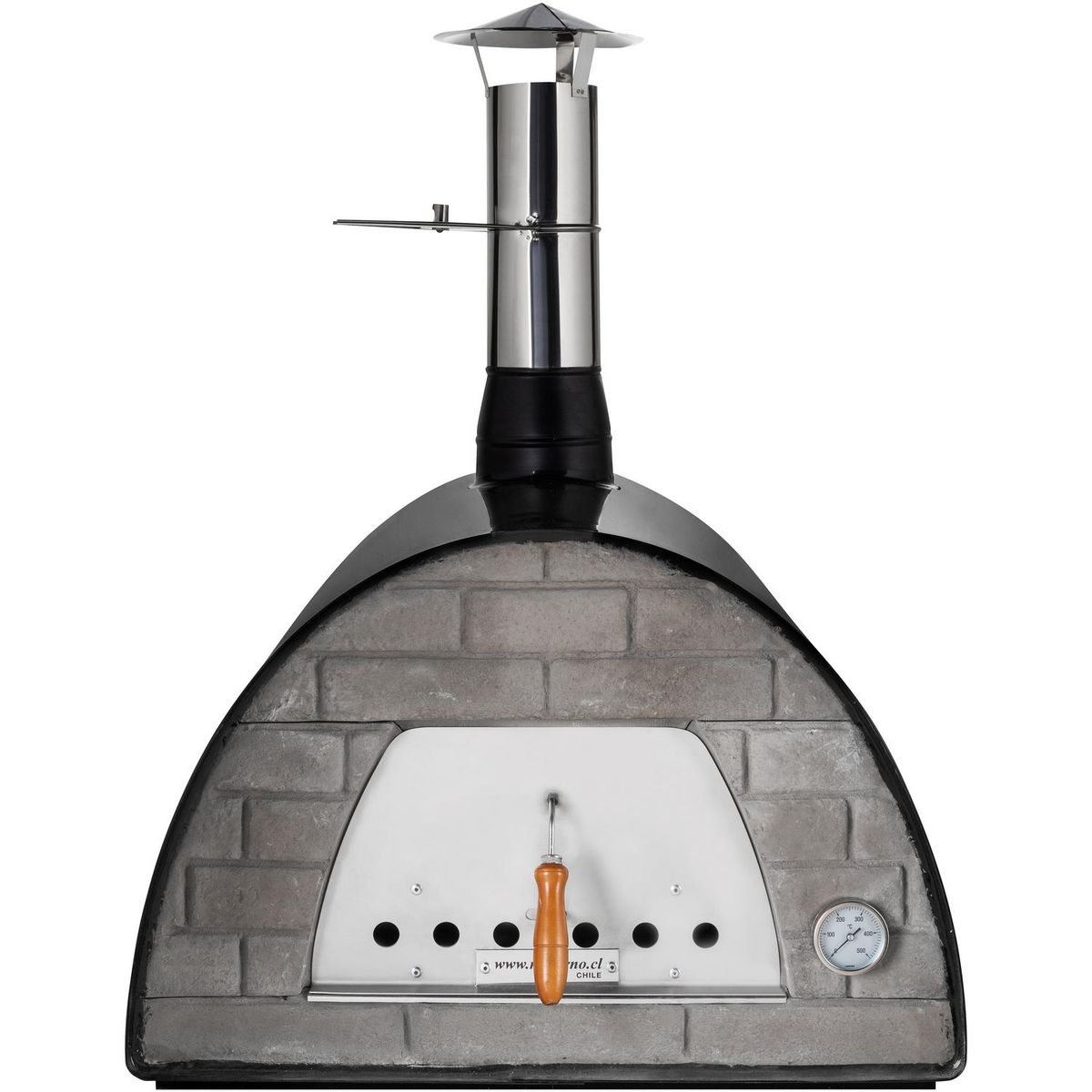 MAXIMUS - Horno a Leña Negro Acero Inoxidable
