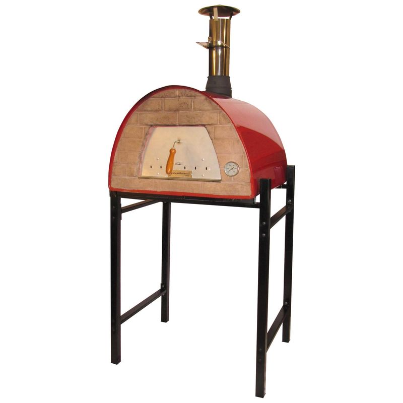 MAXIMUS - Horno a Leña Rojo Acero Inoxidable
