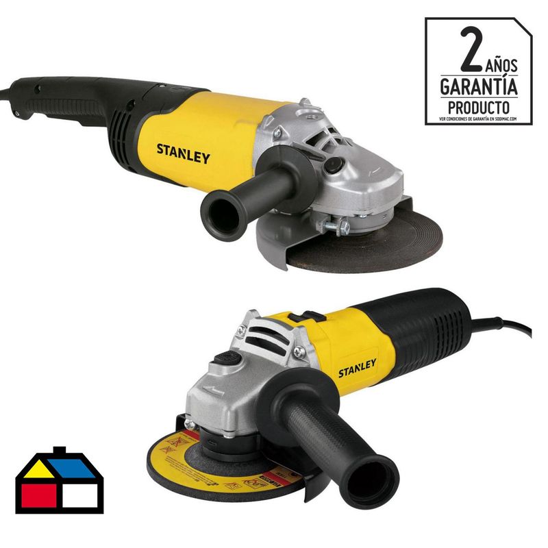 STANLEY - Kit eléctrico esmeril 4,5" 600W + esmeril 7" 2200W
