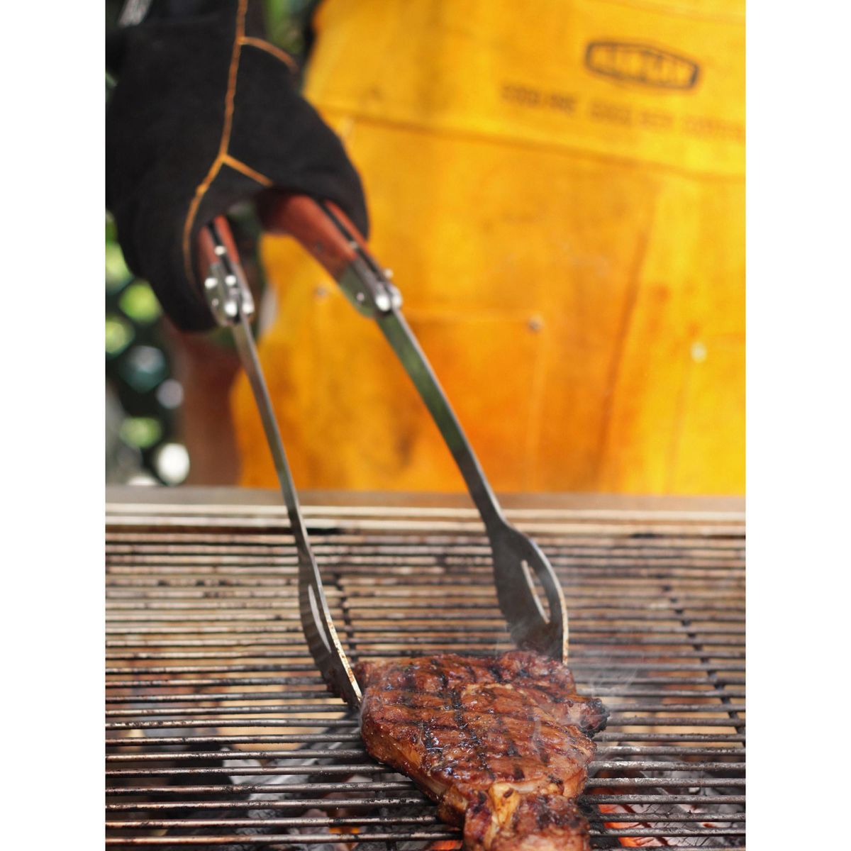 MAN LAW - Tenaza retráctil para asado acero inoxidable