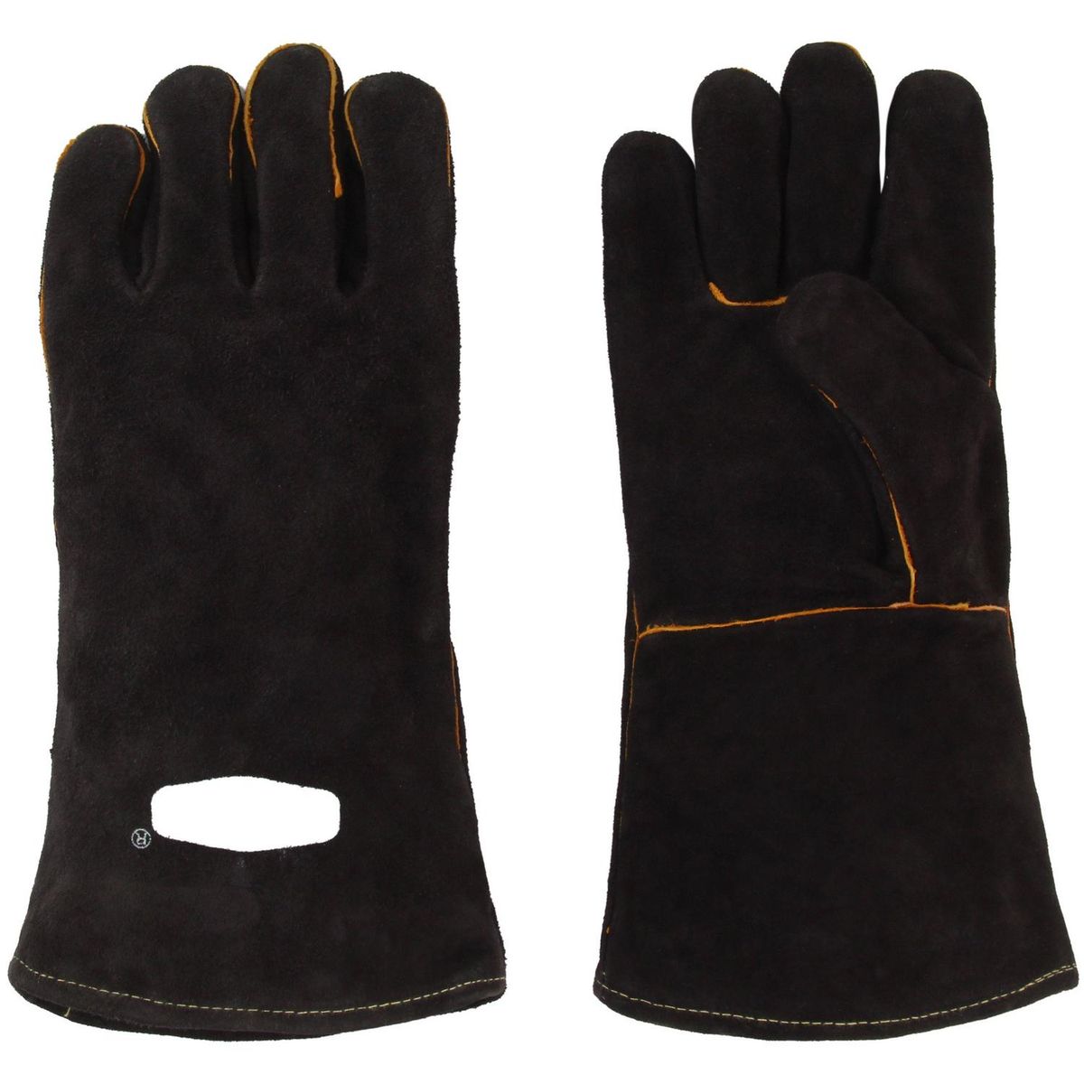 MAN LAW - Guantes para Parrilla de Cuero Talla única Negro