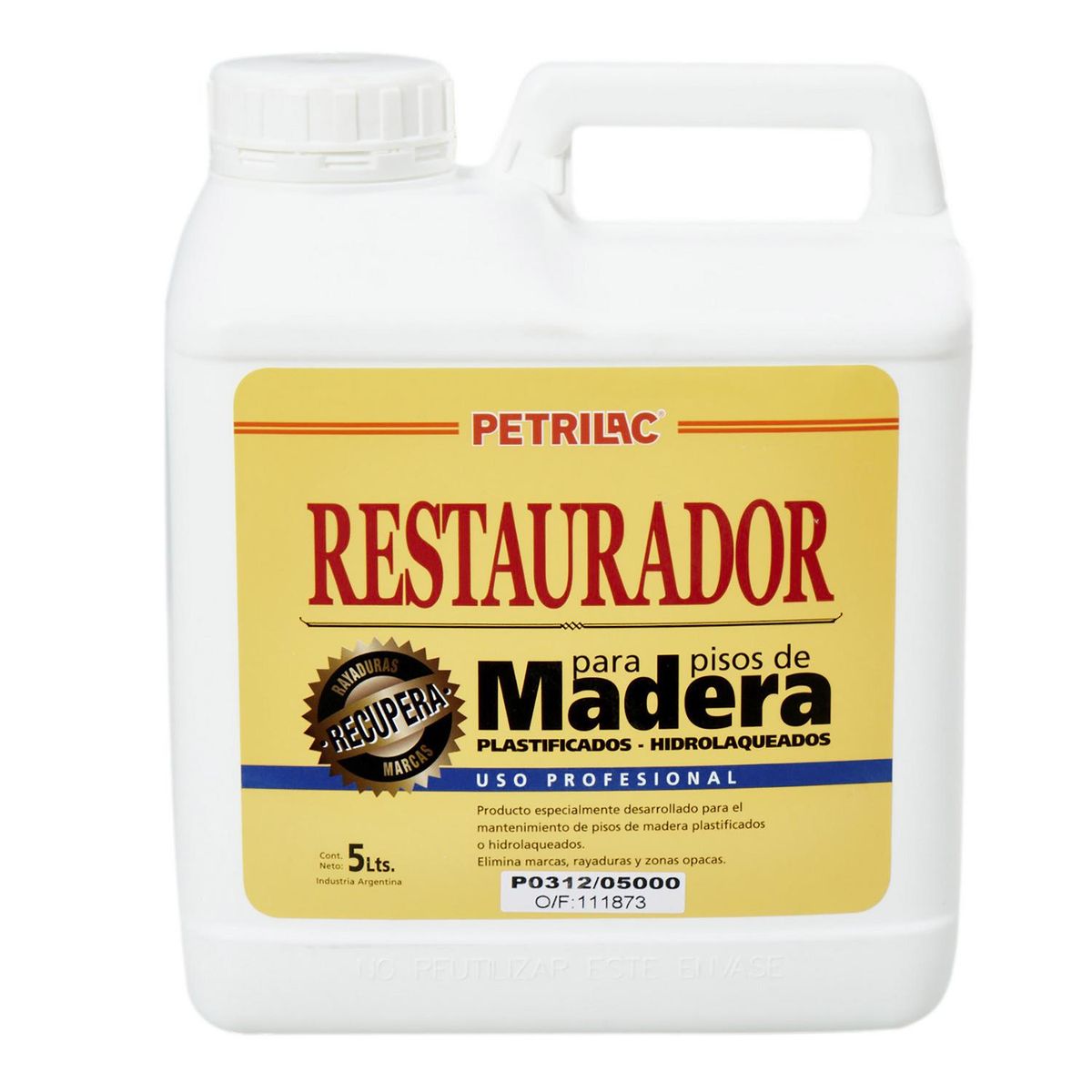 PETRILAC - Restaurador de Piso Madera Brillante 5 l Transparente