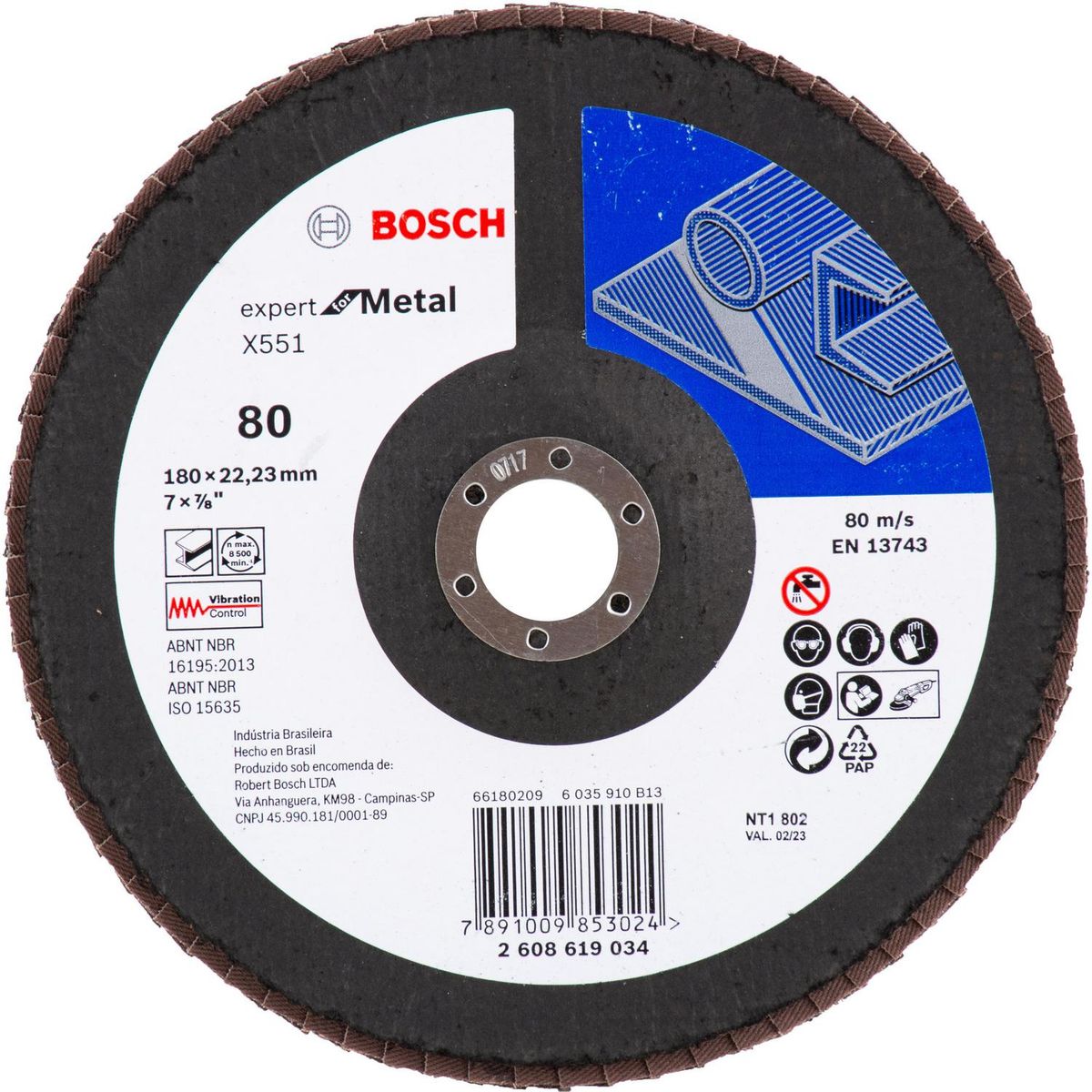 BOSCH - Disco flap metal 180 mm