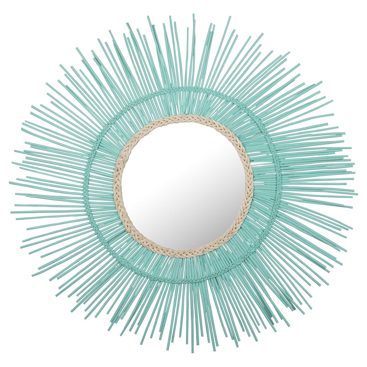 LA MIMBRESIA - Espejo redondo 80 cm menta