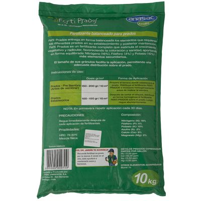 Imagen 2 del producto Fertilizante para césped FertiPrados 10 kg saco