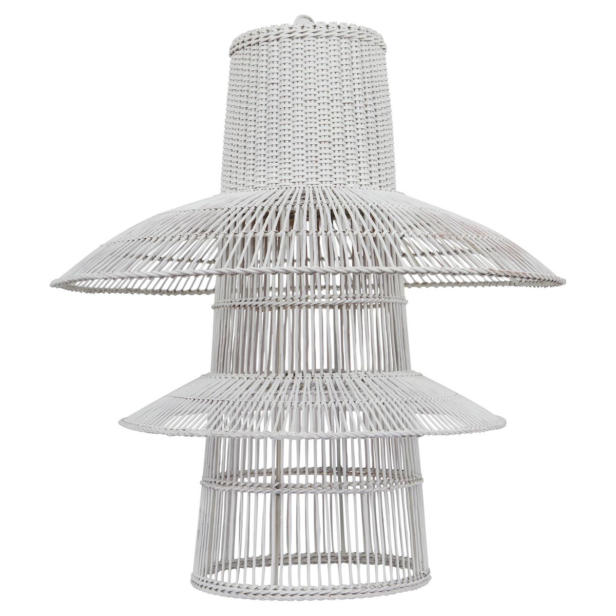 LA MIMBRESIA - Pantalla Greta mimbre blanca 60x55 cm