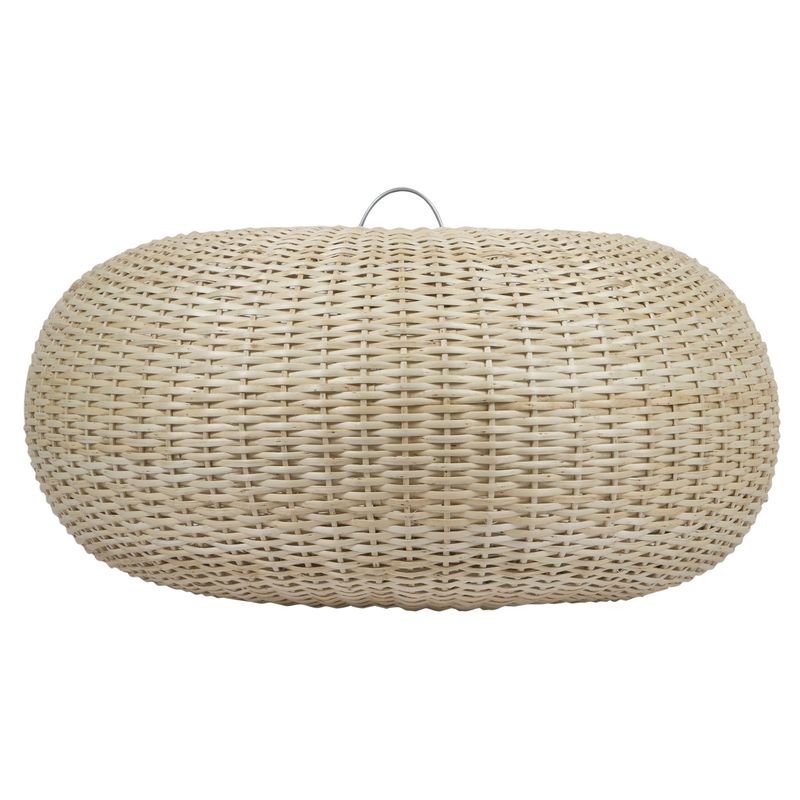 LA MIMBRESIA - Pantalla Puf mimbre natural 37x60 cm