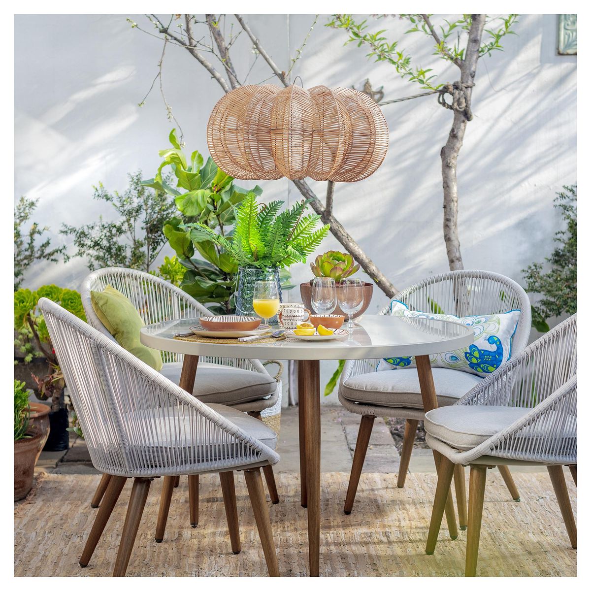 LA MIMBRESIA - Pantalla Dalia mimbre café 27x62 cm