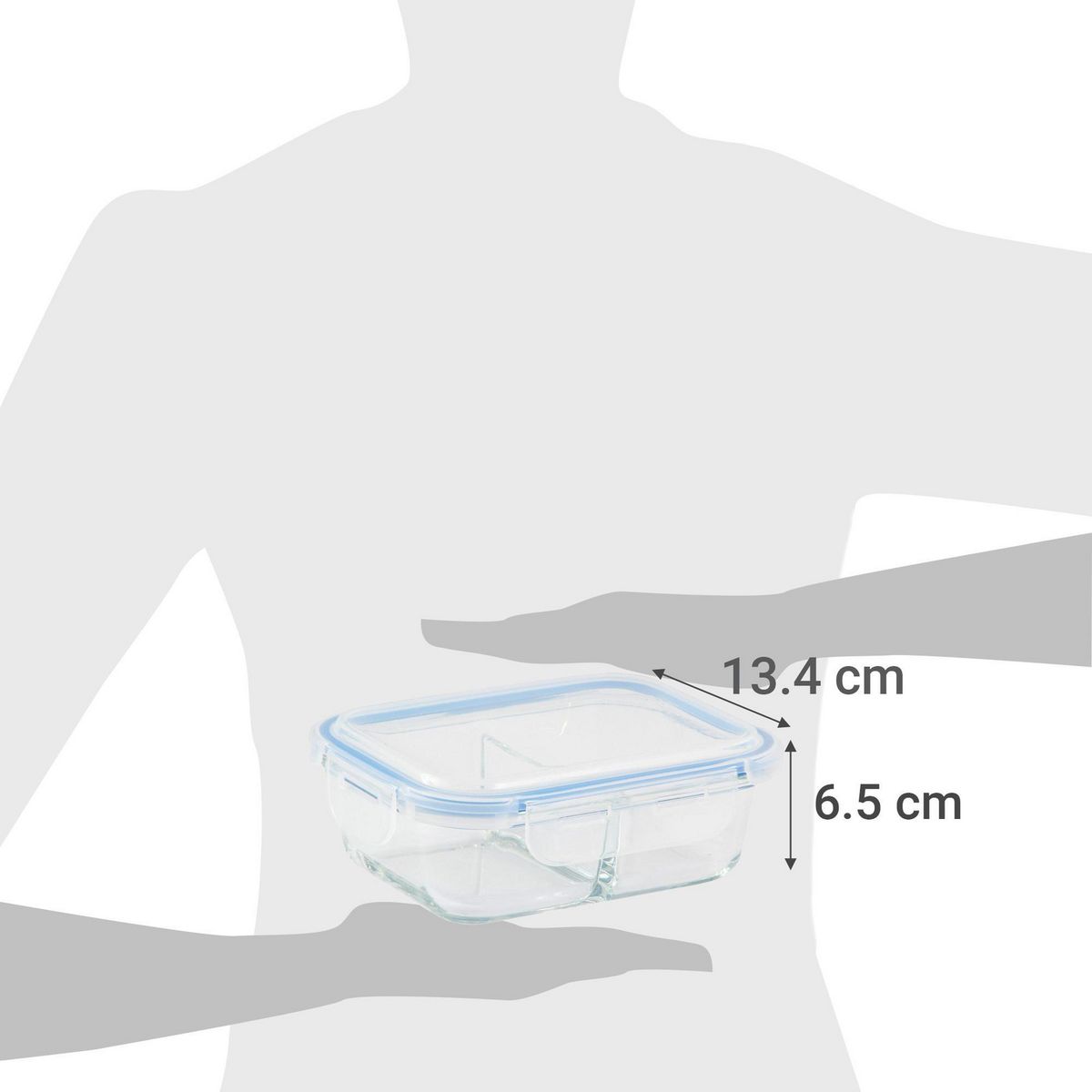 JUST HOME COLLECTION - Contenedor de Alimentos Rectangular Vidrio 640 ml