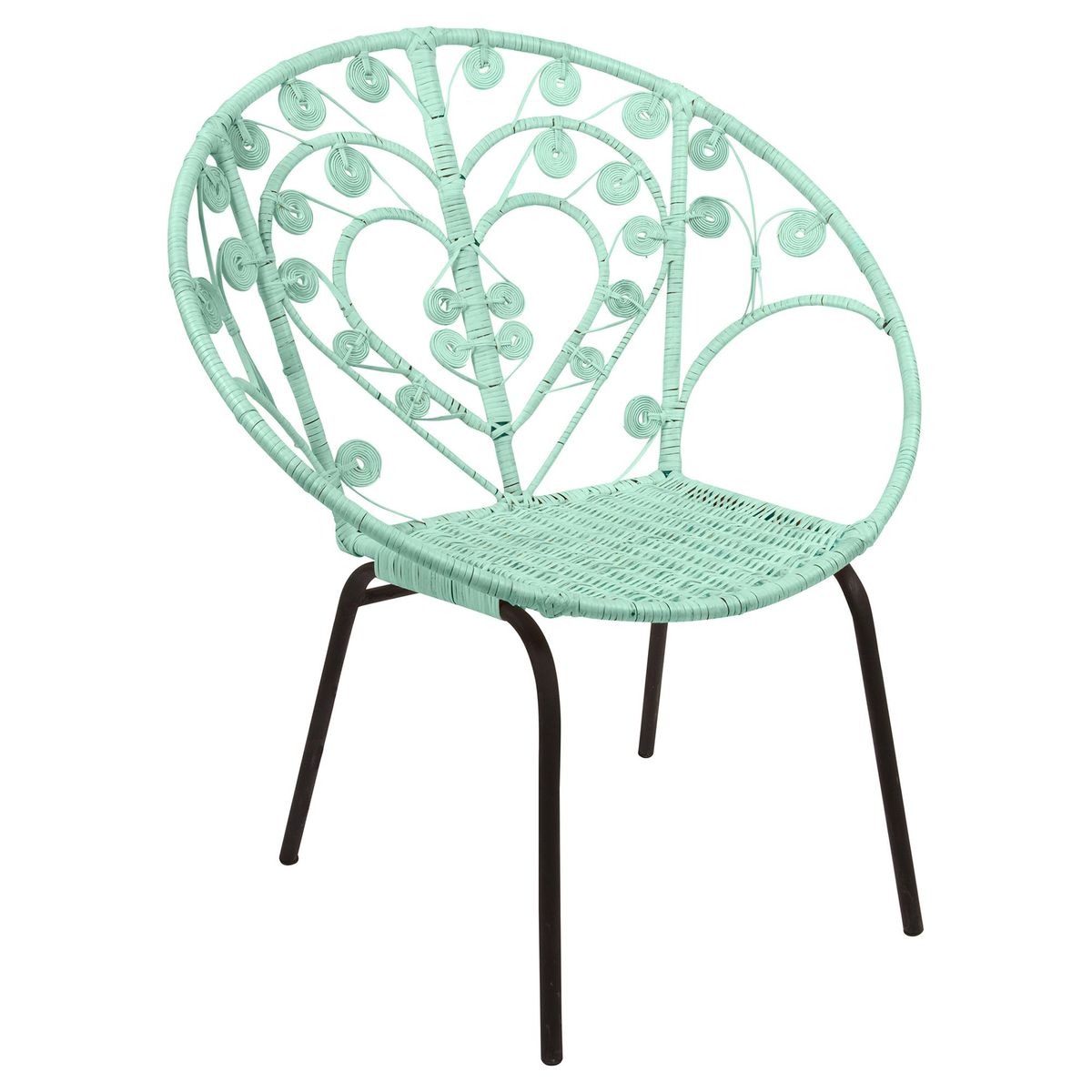 LA MIMBRESIA - Silla para Terraza Fibra Natural Beatriz Blanco 80x68x68 cm